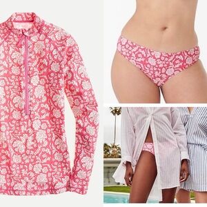 SZ Blockprints™ X J.Crew Rash Guard Swim Set Nila block print size LARGE